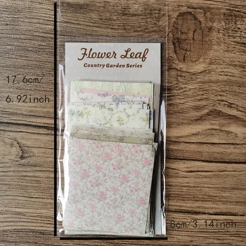 Retro letter set, creative supplies, paper, flower collage, decorative sticky notes, 60 pieces/pack