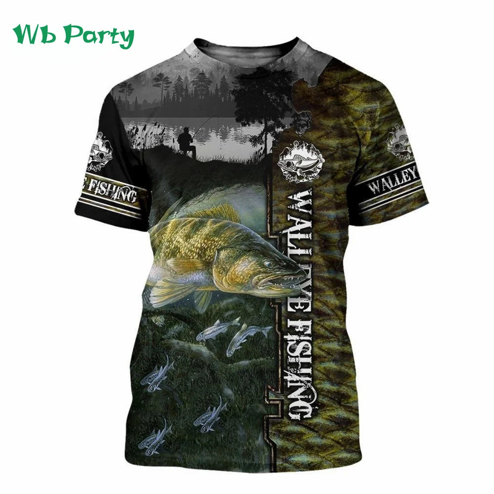 Camisas para hombre, camiseta gráfica con estpado de peces, camiseta de manga corta para hombre, camisetas con gráficos