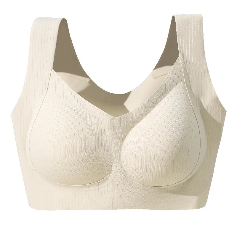 Confortable, une pièce, bonnet fixe sans trace, sous-vêtements pour femmes, beau gilet de sport au dos, soutien-gorge de sommeil de grande taille mince