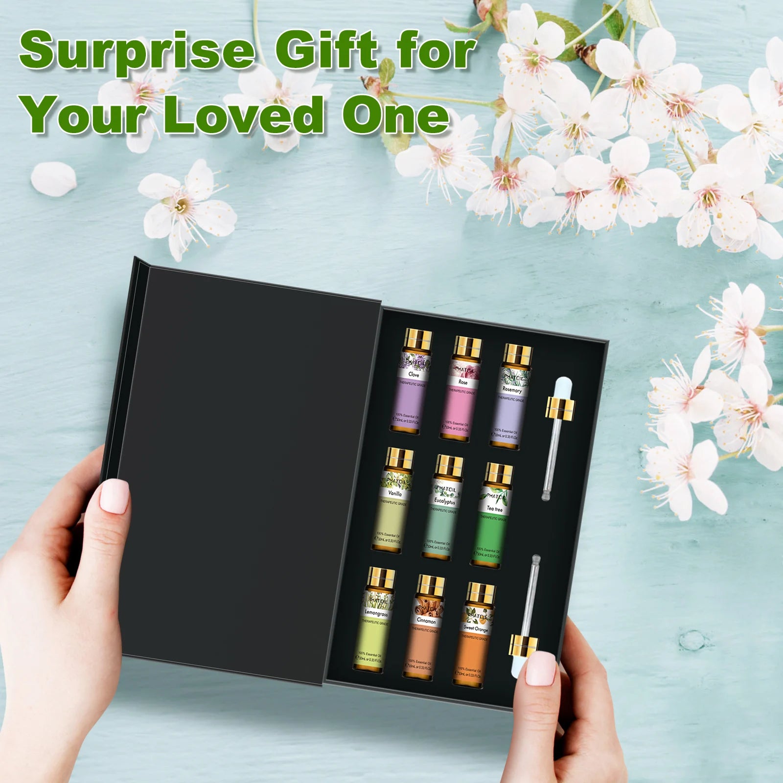 Pure natural gift set for humidifier and diffuser, essential oil set, Regina aromatic oil for skincare, DIY crafting, below, 10ml, 9 pieces