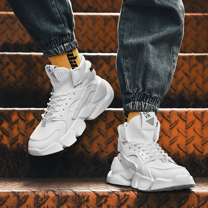Chaussures pour hommes nouveau haut de gamme Beige hommes baskets grosses hommes chaussures rehausser la mode décontracté grande taille amortissement chaussures de Tennis Zapatillas