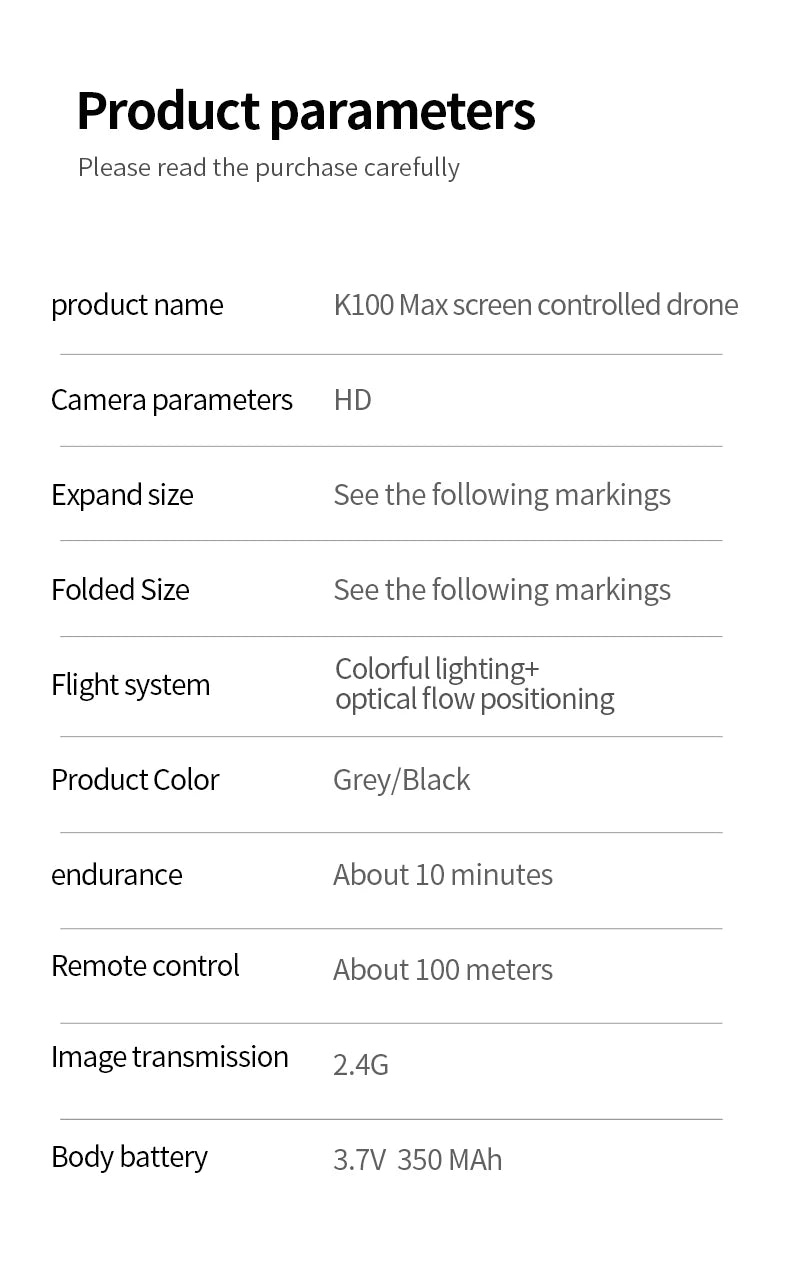 K100 MAX Mini GPS Drone 8K HD caméra vidéo en temps réel transmission écran contrôle évitement d'obstacles photographie aérienne RC quadrirotor