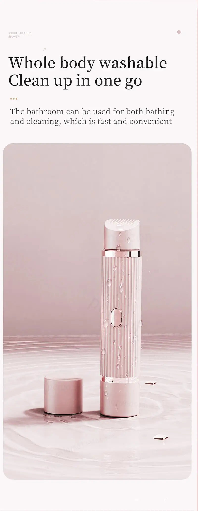 Tondeuse à barbe 2 en 1 rasoir électrique pour femmes Double tête épilation du corps aisselles Bikini tondeuse à barbe rasoir électrique