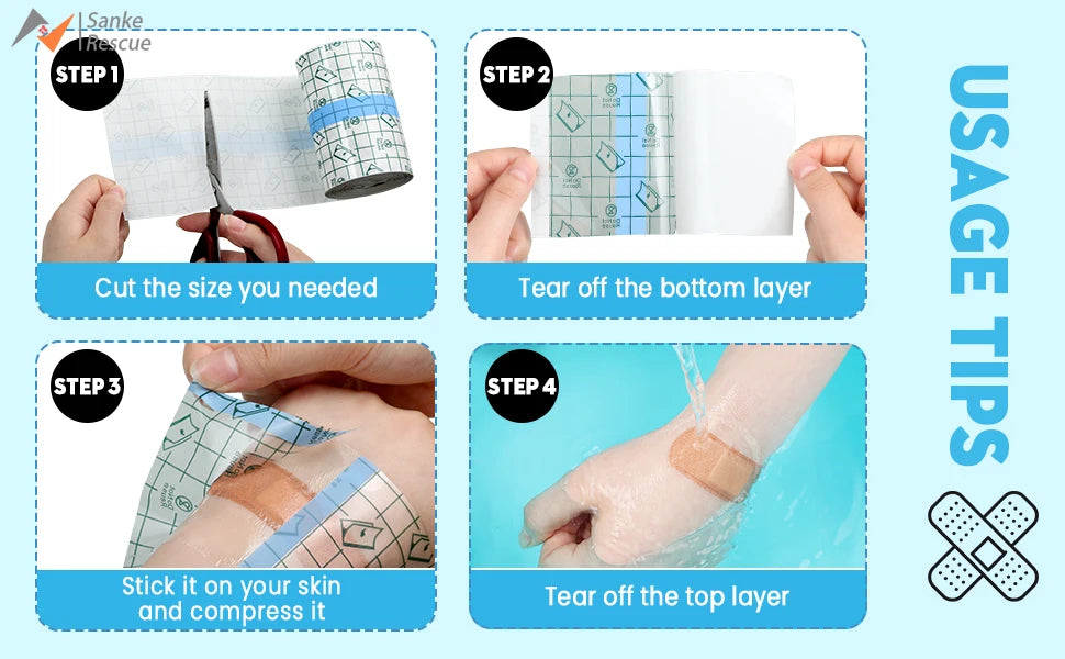 Rouleau de bandage imperméable pour tatouage, soins post-partum, Film Transparent, pansement, guérison de la seconde peau, adhésif Transparent de protection pour tatouage