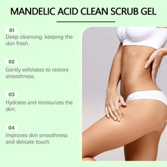Gel gommage propre pour le corps à l'acide mandélique, exfoliant doux, dissolvant de peau morte, lissant, soins pour la peau, hydratant, nettoyage en profondeur