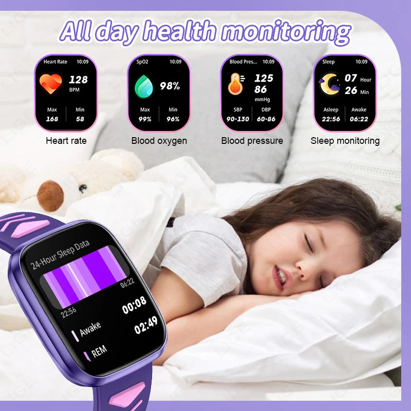 LIGE-Montre intelligente à écran tactile HD pour enfants, montre intelligente de jeux pour enfants, montre intelligente de musique, cadeau pour garçon et fille, IOS et Android, 2024