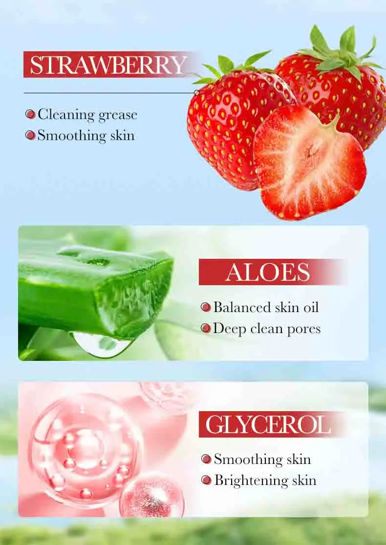 SAODER Fruits nettoyant pour le visage mousse de lavage du visage Massage nettoyage Mossee hydratant produits de soins de la peau du visage