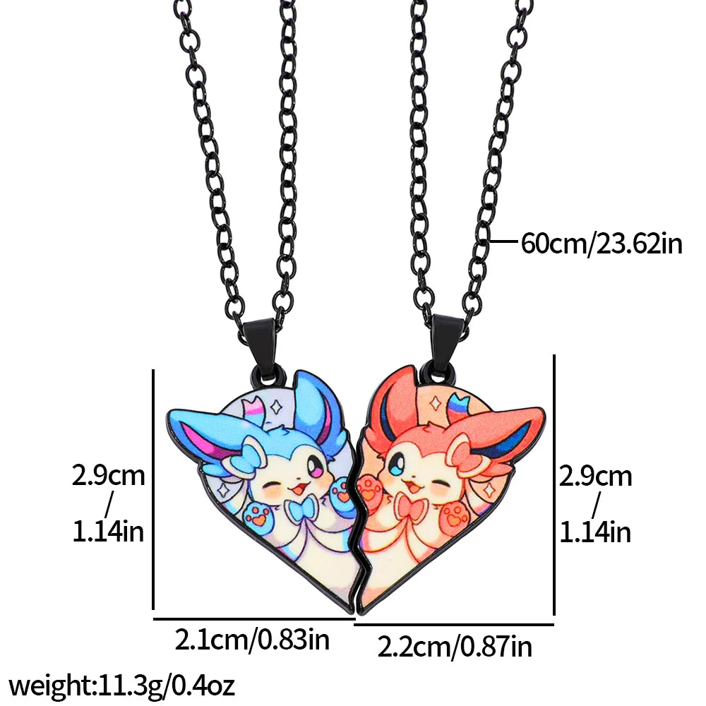 Ensemble de colliers Pokémon Eevee Evolution avec Umbreon, Espeon, Sylveon, Jolteon, pendentif Flareon, cadeau de bijoux animés pour les fans des femmes