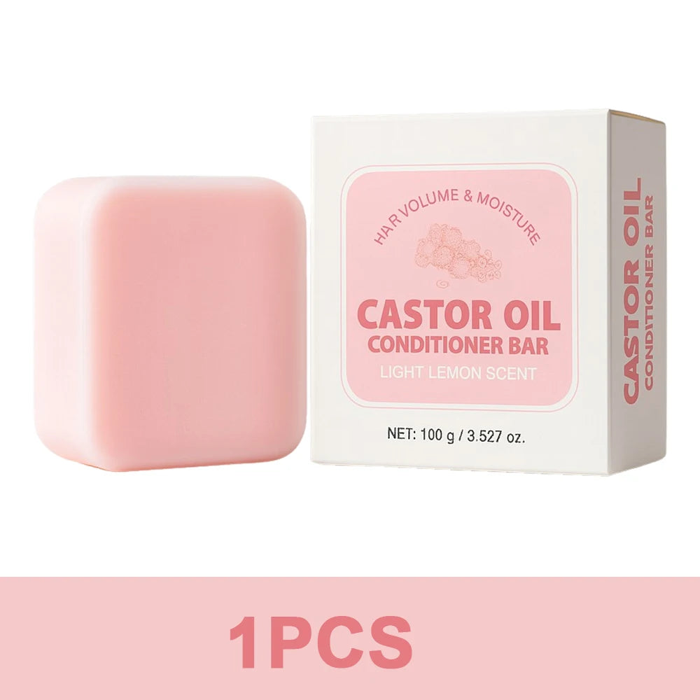 Barre revitalisante à l'huile de ricin, 100g, Anti-frisottis, nourrissante et apaisante, contrôle de l'huile, pour tous les Types de cheveux, hydratant