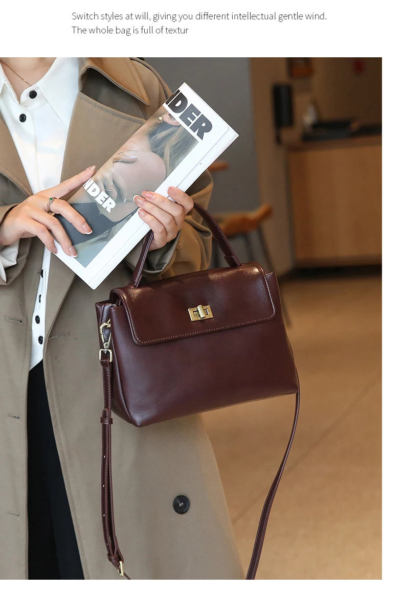Sac fourre-tout en cuir de vachette véritable pour femme, sac à main en cuir souple pour femme, sacs à bandoulière à la mode, designer de luxe, initié féminin