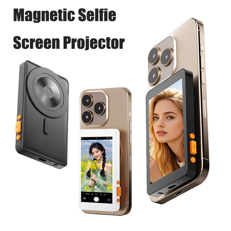 Smartphone moniteur magnétique écran projecteur téléphone caméra arrière Selfie pour Vlog enregistrement vidéo en direct pour Android iPhone