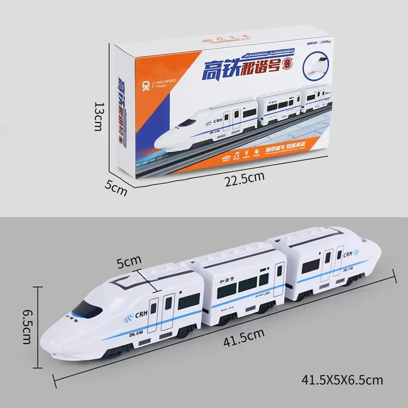 Train ferroviaire à grande vitesse pour enfants, jouet de voiture électrique, modèle de lumière sonore, jouets éducatifs pour garçons et filles, cadeau