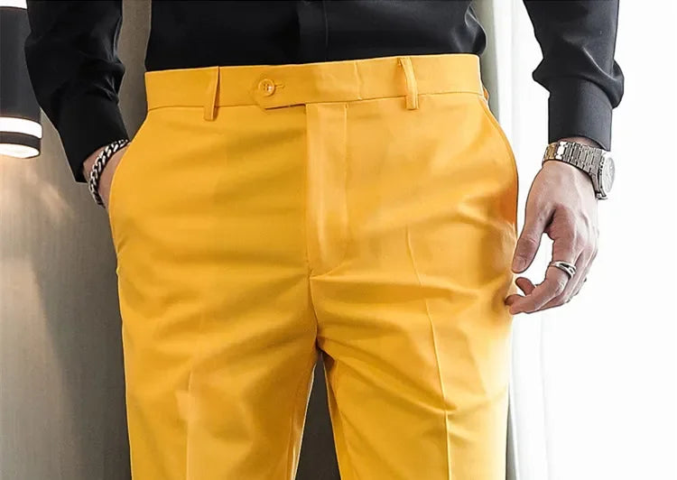 Pantalons formels hommes 2024 nouveau élégant homme bureau travail pantalon décontracté élastique coton pantalon hommes 17 couleurs pantalons Hombre