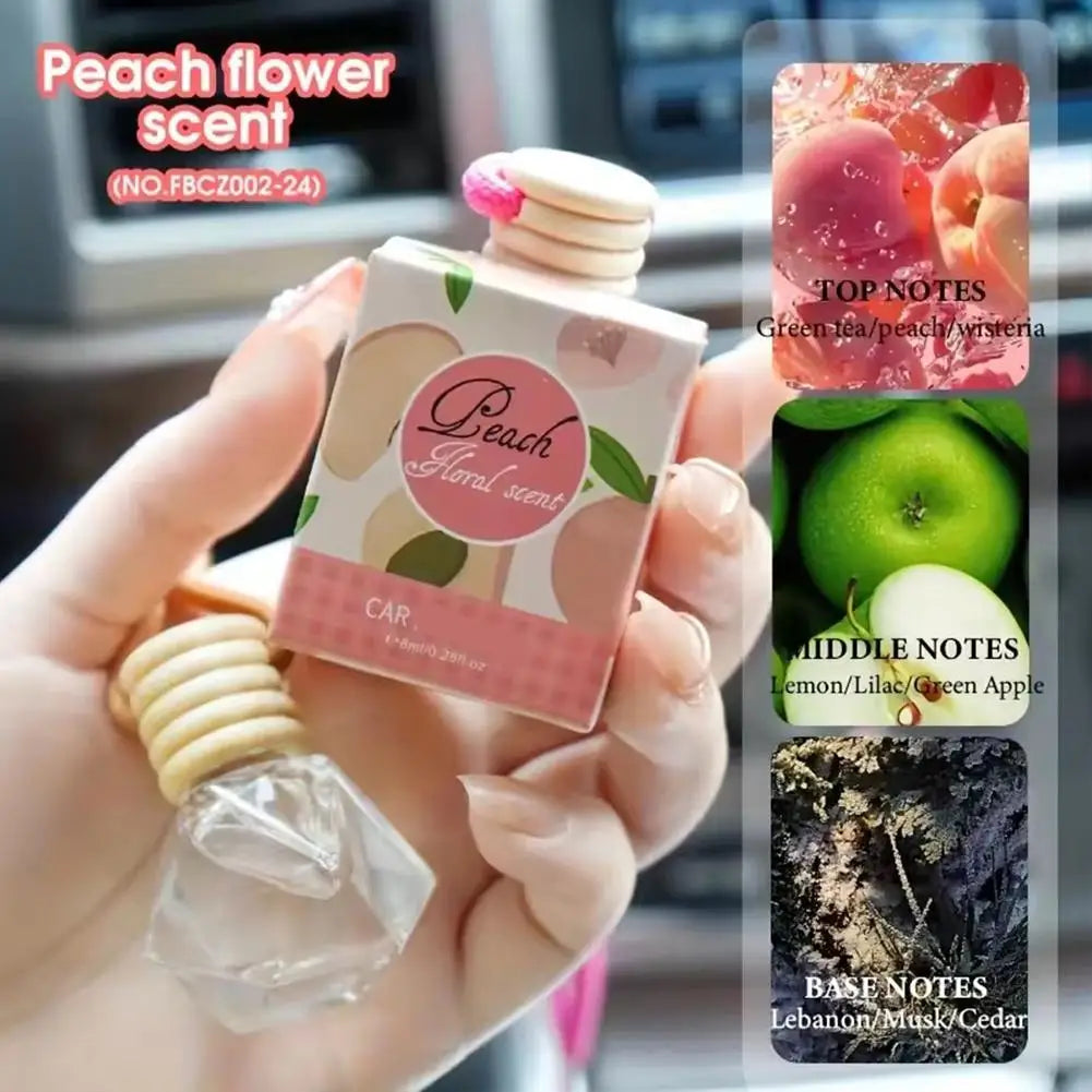 Diffuseur d'aromathérapie pour voiture, bouteille en verre suspendue, désodorisant automatique pour huiles essentielles, décor d'ornement de parfum de voiture naturel