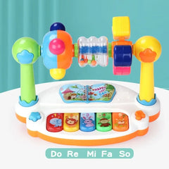Jouets de piano pour bébé, clavier musical rotatif avec son léger, jouets musicaux pour les tout-petits, jouet musical pour le début du dos
