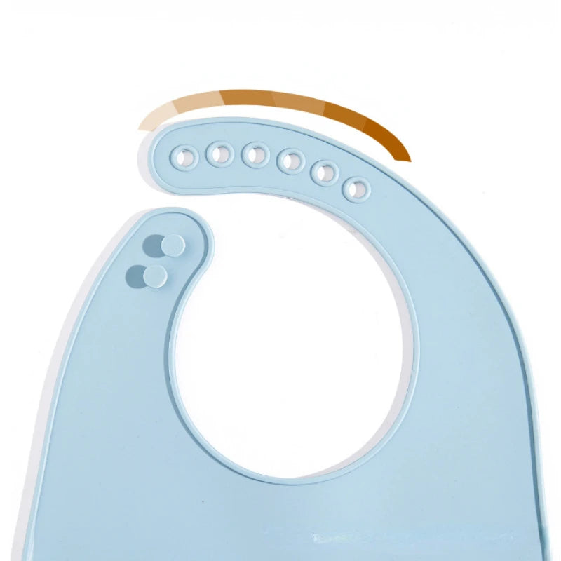 Bavoirs imperméables en Silicone pour bébés, couleur unie, réglage à 6 vitesses, poche de salive, tissus à roter pour enfants, accessoires pour nouveau-nés