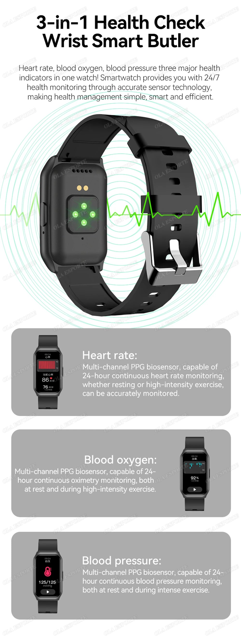 Nouveau écran incurvé montre intelligente 2025 pour montre de santé fréquence cardiaque sang oxygène/pression moniteur de sommeil sport étanche Smartwatch