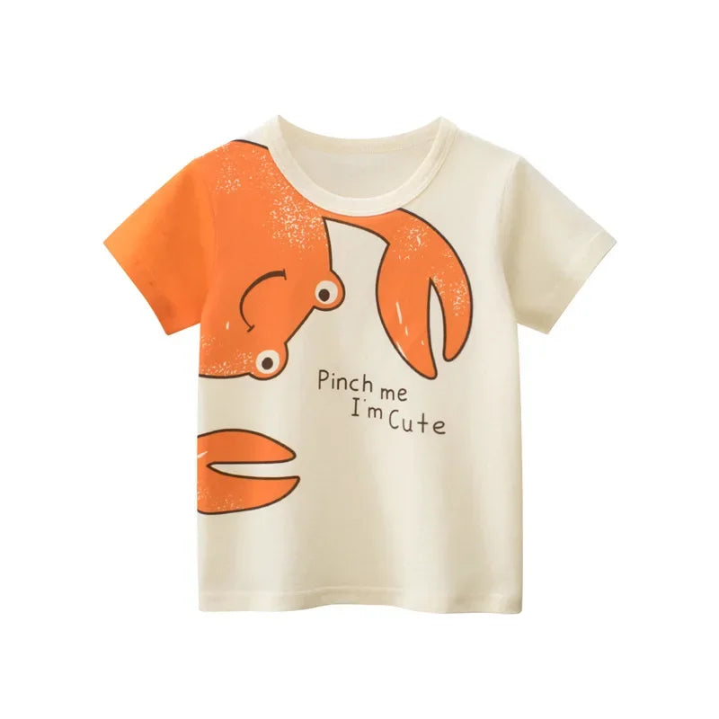 Vêtements d'été en coton pour bébés garçons et filles, t-shirt à manches courtes imprimé graffiti, haut pour enfants, tenue pour bébé, 2-8T