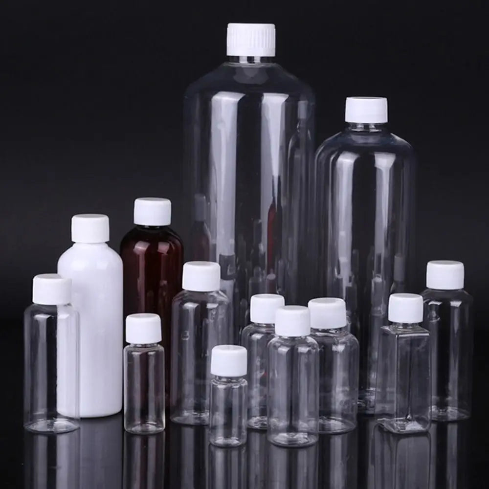 AfricSeal HI-Bouteille d'emballage réutilisable en plastique, plusieurs échantillons de cosmétiques, shampoing, poudre liquide, 10 ml, 20 ml, 30 ml, 50 ml, 80 ml, 100ml