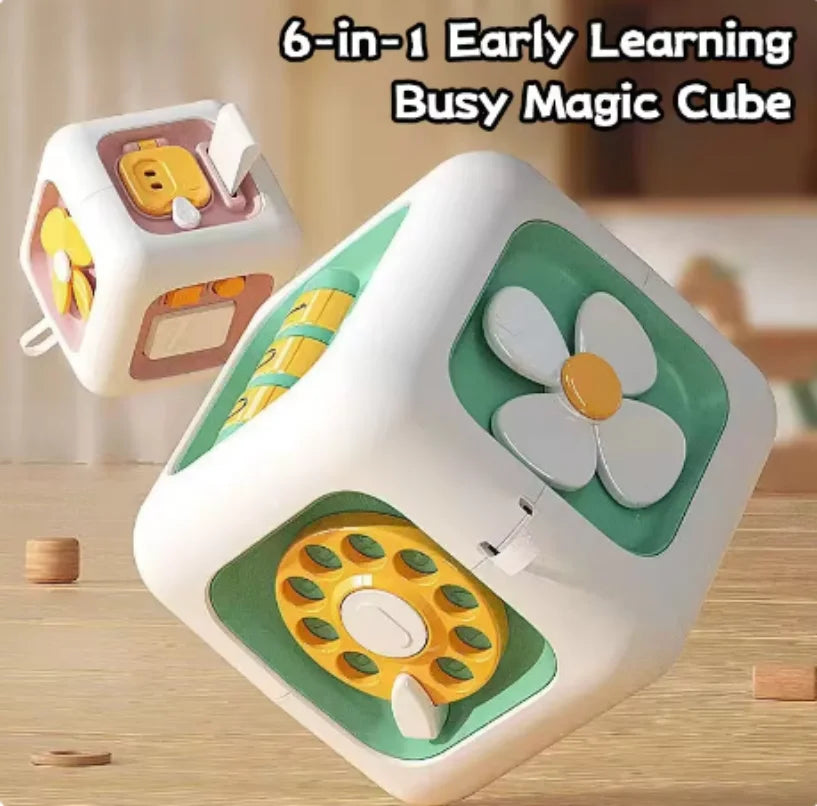 Jouets éducatifs Montessori 6 en 1, planche sensorielle occupée, compétences de pratique pour bébé, Cube de tiroir, jouets éducatifs Fidget pour fille et garçon