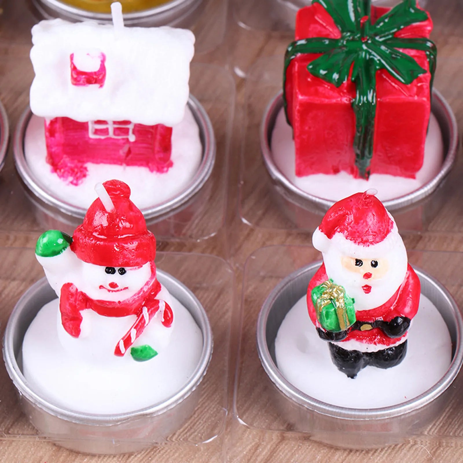 Bougie parfumée pour arbre de noël, faite à la main, père noël, bougies mignonnes en cire de soja, bonhomme de neige, bougies de mariage, décoration de la maison, cadeaux de fête de noël