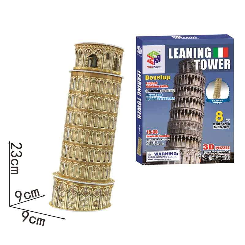 Jouets éducatifs Puzzles 3D jouets enfants développement intellectuel mondes Construction de bâtiments célèbres Puzzles 3D jouet