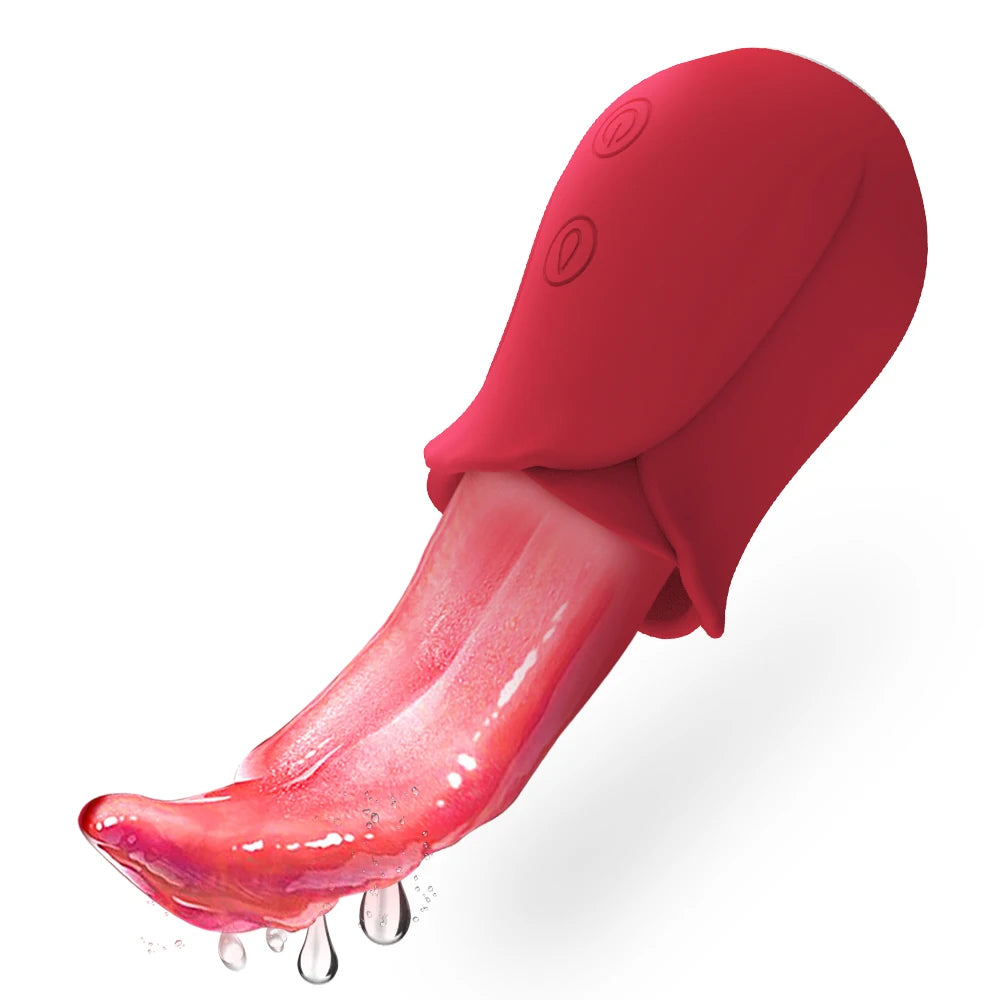 Vibromasseur Rose à succion avec léchage de langue pour femmes, Stimulation clitoridienne, stimulateur de mamelons, produits pour adultes, jouets sexuels