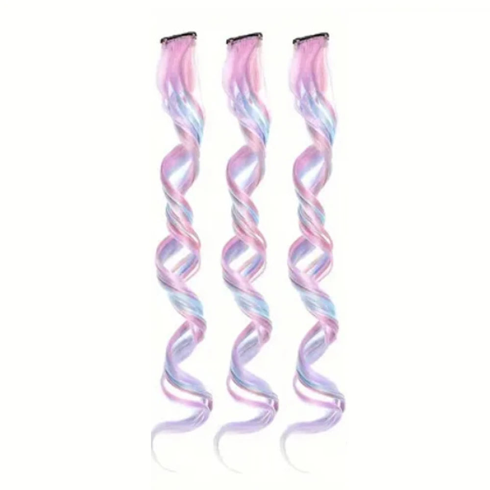 Set of 3/5/8/10 pieces, 22-inch curly synthetic hair extensions for women, perfect for Christmas gifts and Halloween parties