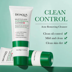 BIOAQUA acide salicylique nettoyant pour le visage traitement de l'acné hydratant contrôle de l'huile soin de la peau mousse de lavage du visage nettoyant pour le visage soins de la peau