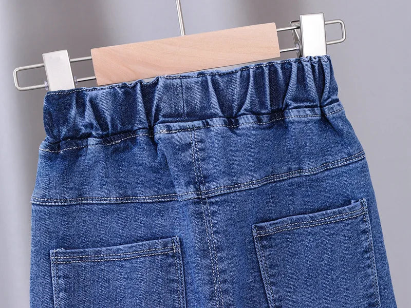 Bébé filles jean serré printemps automne filles suona Denim pantalon décontracté enfants Stretch pantalon évasé enfants vêtements for0-5 ans