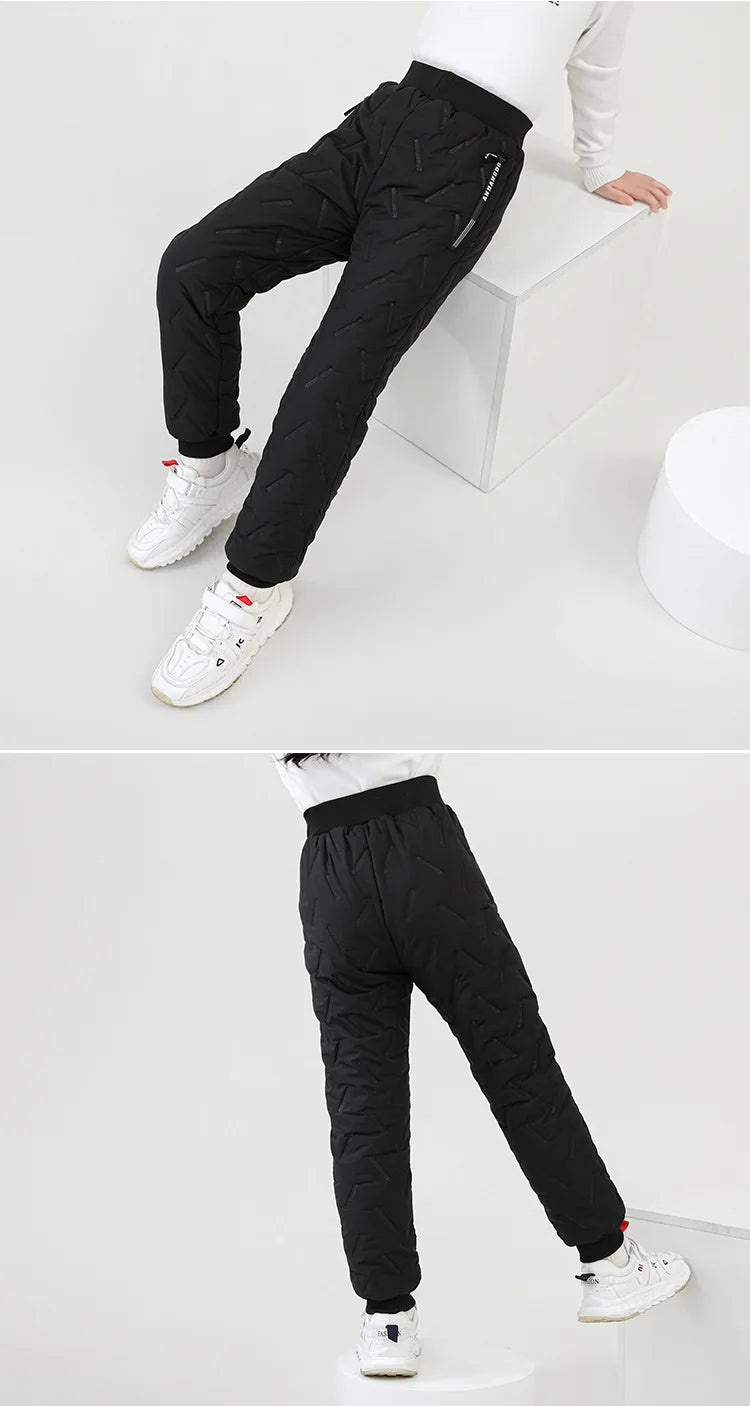 Filles hiver chaud mode cachemire coton pantalon pour garçons âgés de 3 à 12 ans enfants décontracté imperméable épaissir pantalons de survêtement vêtements pour enfants