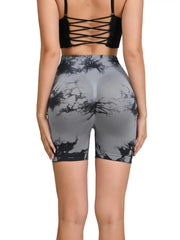 Pantalon de Fitness sans couture teint par nouage pour femmes, taille haute et levage des hanches, short serré de sport, course à pied, Sexy, pêche, Fitness, Yoga