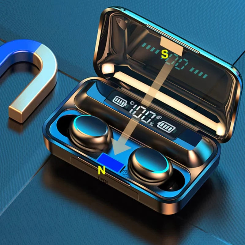 Écouteurs sans fil bluetooth casque de jeu intra-auriculaire sans fil avec affichage numérique casque de sport audifonos bluetooth