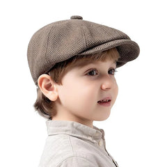 Casquette béret Vintage pour enfants, joli et élégant, chapeau de journal Ca rétro et Tweed pour enfants