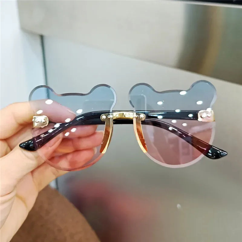 Lunettes de soleil en forme d'ours pour enfants, lunettes de soleil de dessin animé pour enfants, lunettes anti-absorbe ouissement pour garçons, lunettes de conducteur de lunettes de soleil carillon pour filles