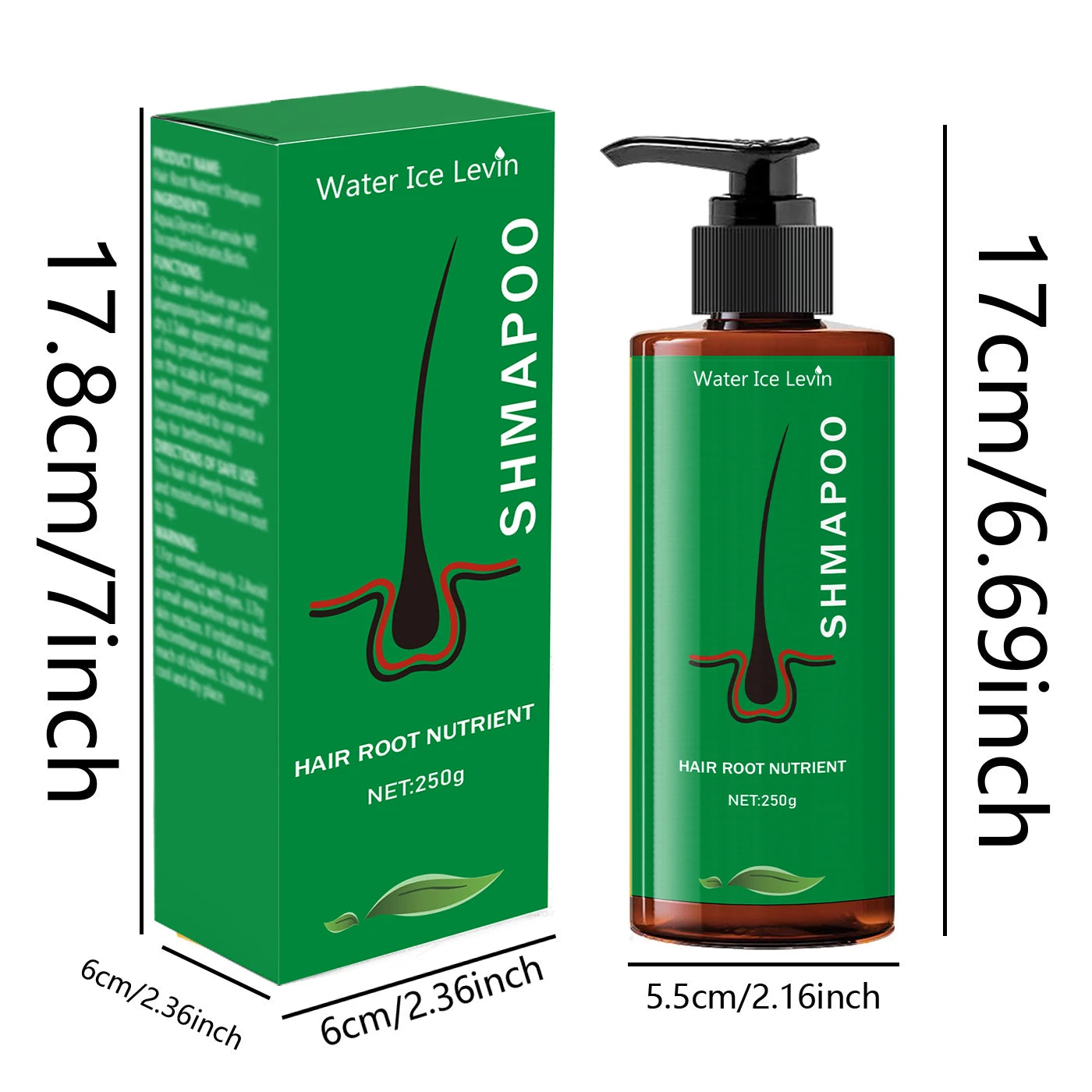 Shampoing nutritionnel racine 250g, adapté aux types de cheveux normaux de formule hydratante, soins capillaires quotidiens, conception de bouteille lisse, ingrédients naturels