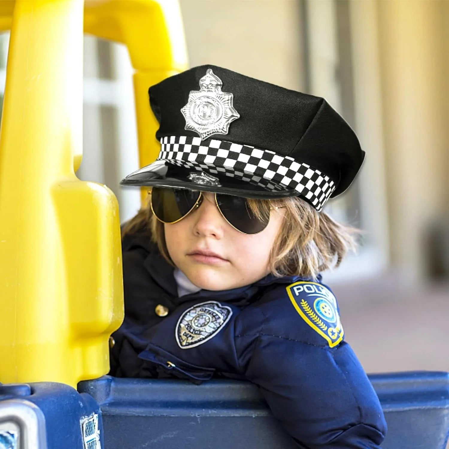 Chapeau de police pour enfants Chapeau pour enfants Couvre-chef Costume pour enfants Chapeau de police pour carnaval Vacances Performance sur scène Anniversaire Fantaisie Dres
