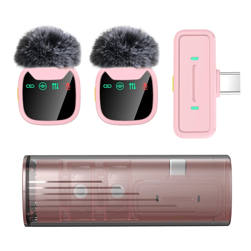 Mini Microphone sans fil professionnel avec étui de chargement de tiroir pour iPhone Android double Microphone Lavalier pour l'enregistrement vidéo