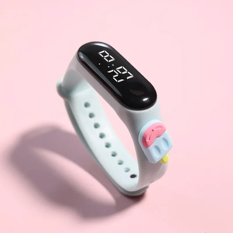 Montre numérique en silicone pour enfants, montres de sport pour enfants, montres électroniques pour filles, montre-bracelet de dessin animé LED, mode