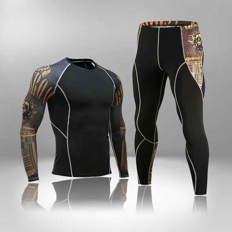 New Men's Thermal Underwear Sets, Compression Sports Suit, Sweat-Wicking, Quick-Drying Thermal Underwear, Men's Long Johns Sets