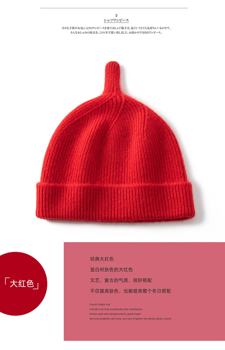 Garder au chaud chapeau d'hiver pour enfants unisexe tricot casquette enfants 100% cachemire Skullies chapeaux pour garçons Bonnet filles casquettes accessoires