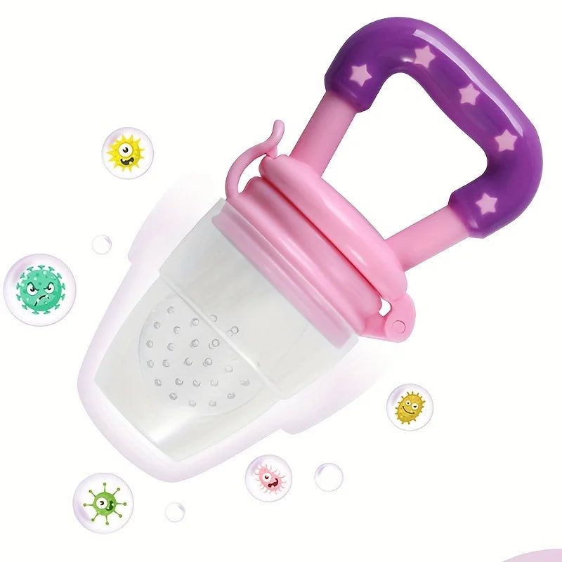 Cuillère d'alimentation en silicone pour bébé, sucette de meulage de fruits, mailles complémentaires