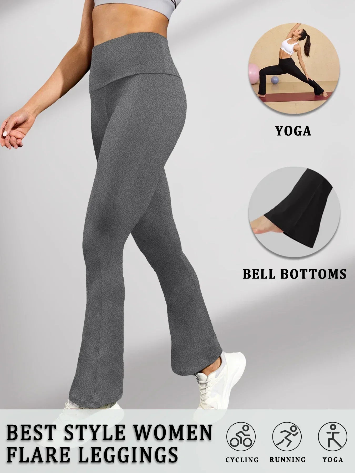 Pantalon évasé Super doux pour femmes, taille haute, contrôle du ventre, Leggings de Yoga, bas de cloche