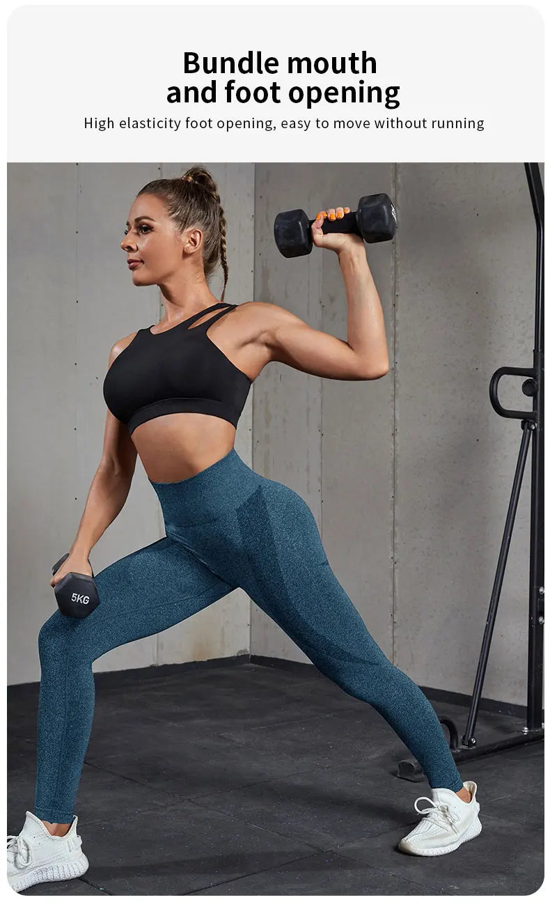 Leggings de sport taille haute pour femme, collants d'entraînement élastiques, pantalons d'entraînement sans couture pour femme, fitness, yoga, levage des fesses, courbes