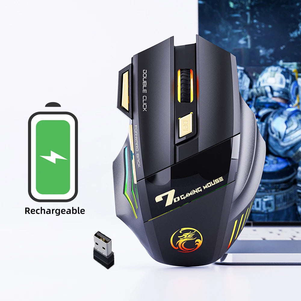 7 boutons souris sans fil Rechargeable souris de jeu souris d'ordinateur ergonomique pour ordinateur PC Gamer souris accessoires d'ordinateur portable