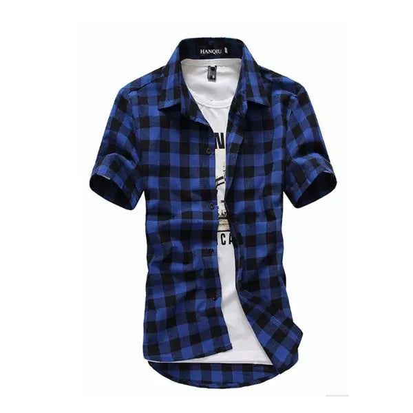 Chemise à carreaux rouge et noir hommes chemises 2025 nouvelle mode d'été Chemise Homme chemises à carreaux pour hommes Chemise à manches courtes hommes Blouse