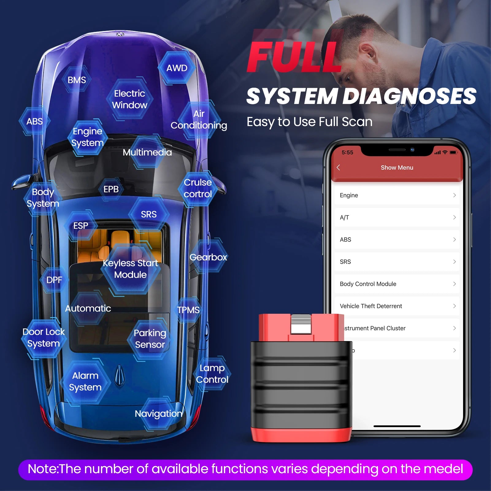 THINKCAR THINKDIAG MINI Auto OBD2 Bluetooth Scanner Full System Diagnostic Tool for All Cars - Free Lifetime Car Diagnostic Scan Tool