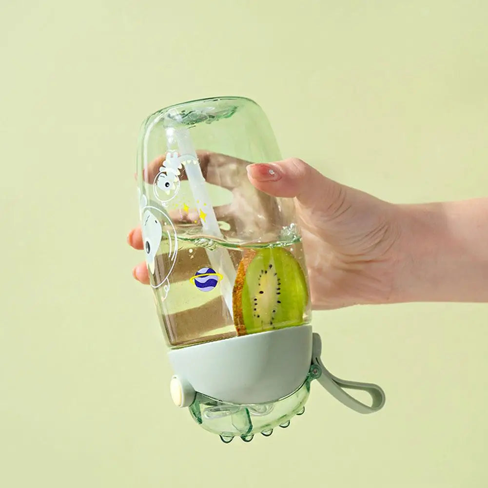 Bouteille d'eau dinosaure pour enfants avec paille en silicone, bouteille d'eau en plastique, tasse d'été pour enfants, 500ml