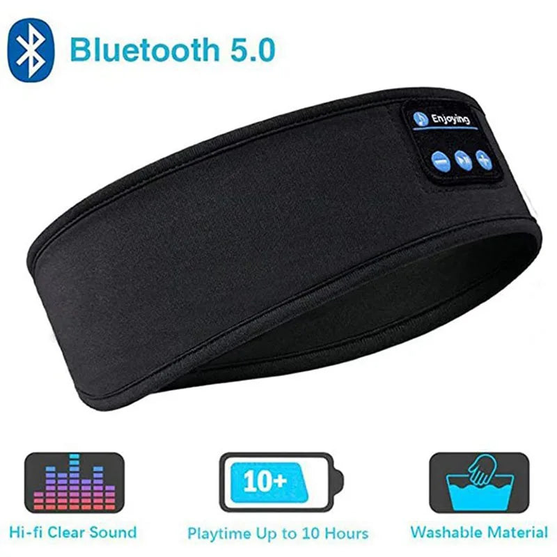 Haut-parleur Bluetooth sans fil, foulard, musique sans fil, casque de sommeil, bandeau de sport, masque oculaire de sommeil intégré, casque de voyage