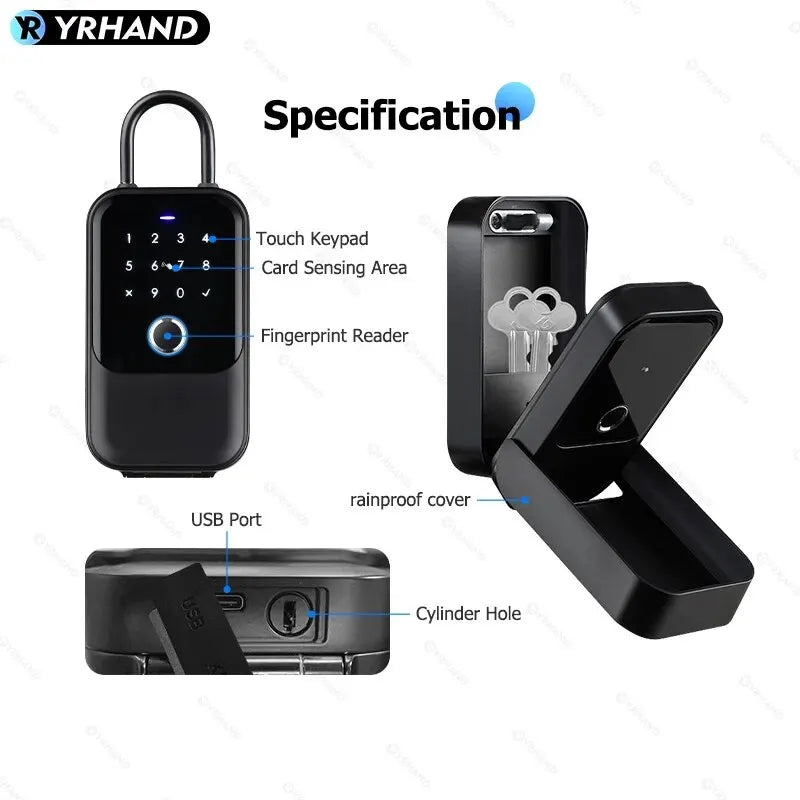 TTlock-Boîte de verrouillage à clé intelligente, sans fil, électronique, application, code numérique, Bluetooth, coffre-fort pour hôte